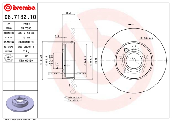 Disc frana BREMBO 08.7132.10