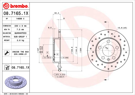 Disc frana BREMBO 08.7165.1X