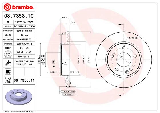 Disc frana BREMBO 08.7358.11