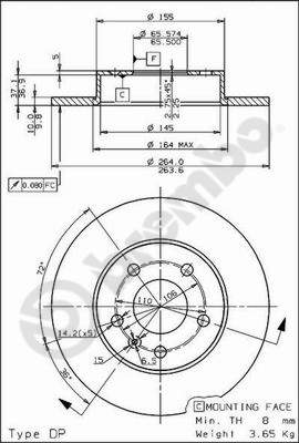 Disc frana BREMBO 08.7627.75