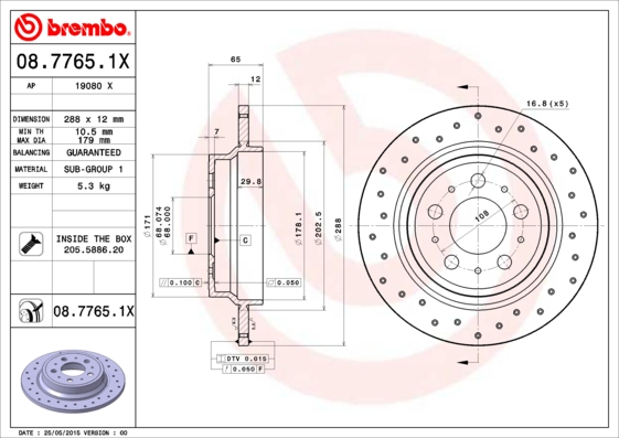 Disc frana BREMBO 08.7765.1X