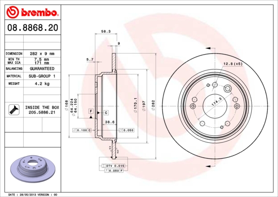 Disc frana BREMBO 08.8868.20
