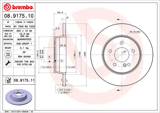 Disc frana BREMBO 08.9175.11