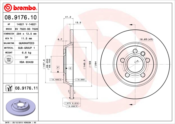 Disc frana BREMBO 08.9176.11