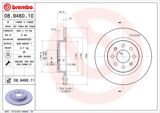Disc frana BREMBO 08.9460.11