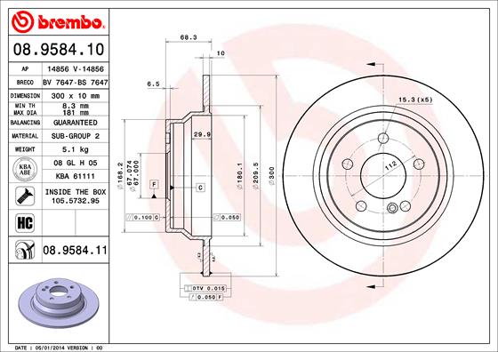 Disc frana BREMBO 08.9584.11