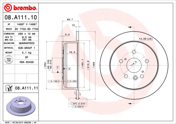 Disc frana BREMBO 08.A111.11