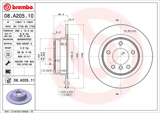 Disc frana BREMBO 08.A205.11