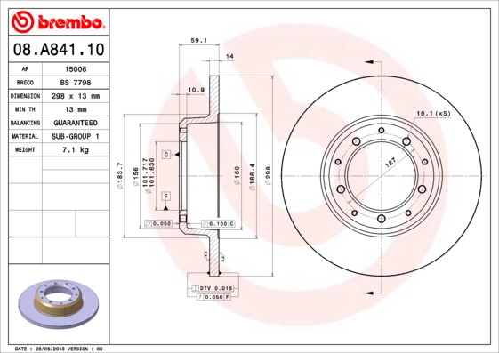 Disc frana BREMBO 08.A841.10