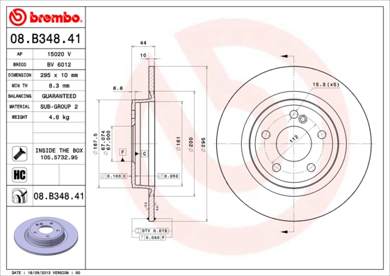 Disc frana BREMBO 08.B348.41