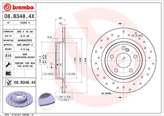 Disc frana BREMBO 08.B348.4X