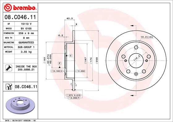 Disc frana BREMBO 08.C046.11