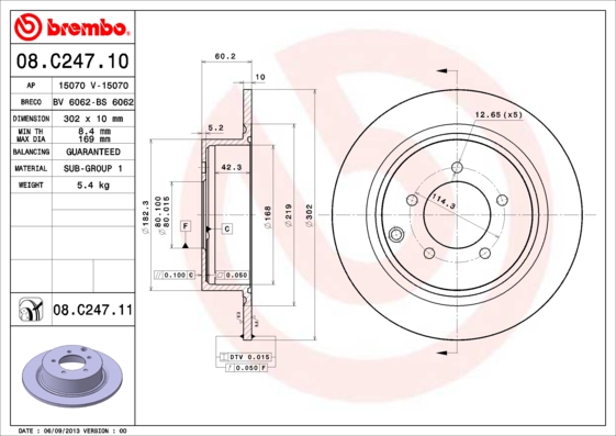Disc frana BREMBO 08.C247.11
