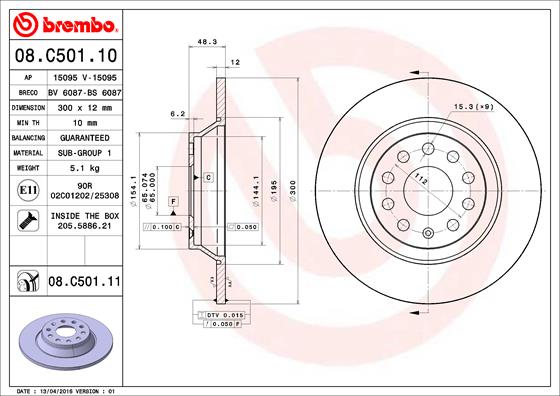 Disc frana BREMBO 08.C501.11
