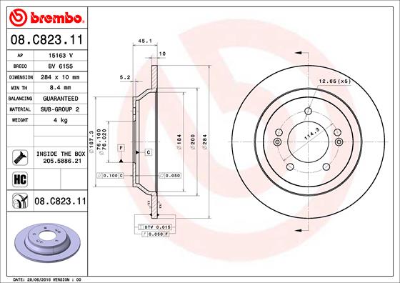 Disc frana BREMBO 08.C823.11