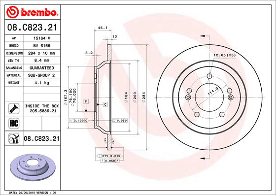 Disc frana BREMBO 08.C823.21