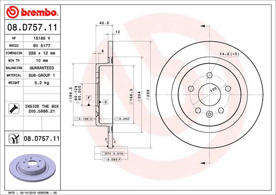 Disc frana BREMBO 08.D757.11