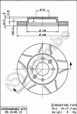 Disc frana BREMBO 09.3148.75
