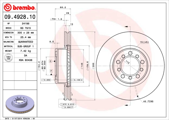 Disc frana BREMBO 09.4928.10
