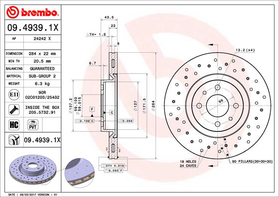 Disc frana BREMBO 09.4939.1X