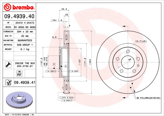 Disc frana BREMBO 09.4939.41