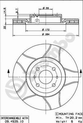 Disc frana BREMBO 09.4939.75