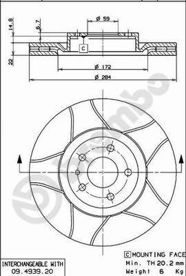 Disc frana BREMBO 09.4939.76
