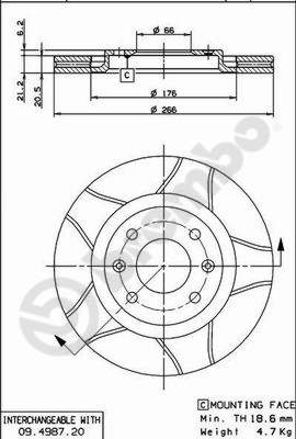 Disc frana BREMBO 09.4987.76