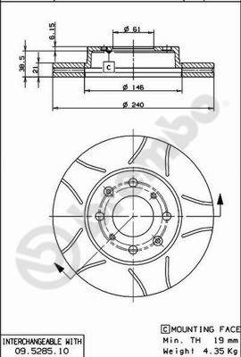 Disc frana BREMBO 09.5285.75