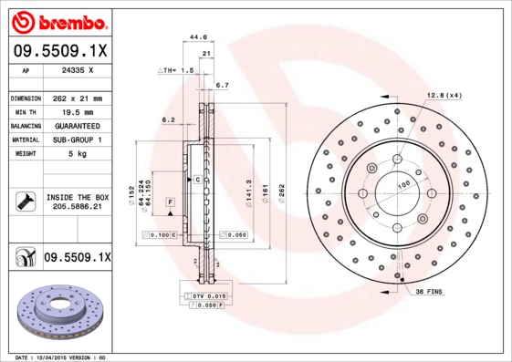 Disc frana BREMBO 09.5509.1X