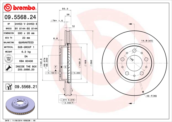 Disc frana BREMBO 09.5568.21