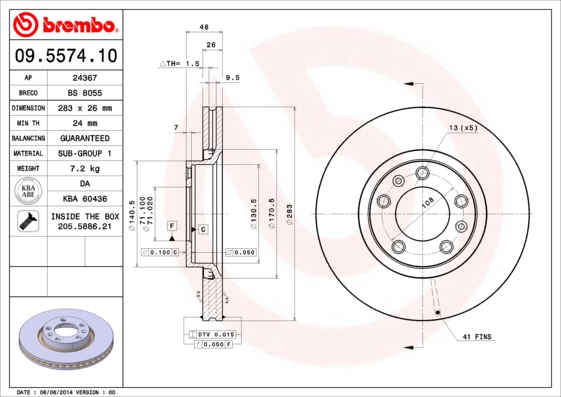 Disc frana BREMBO 09.5574.10