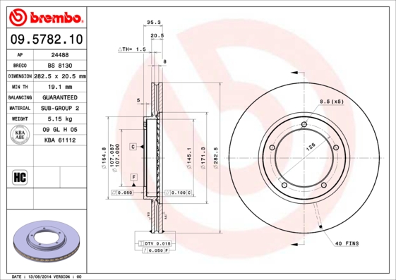 Disc frana BREMBO 09.5782.10