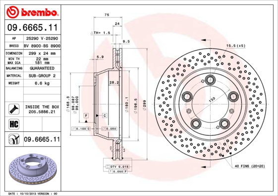 Disc frana BREMBO 09.6665.11