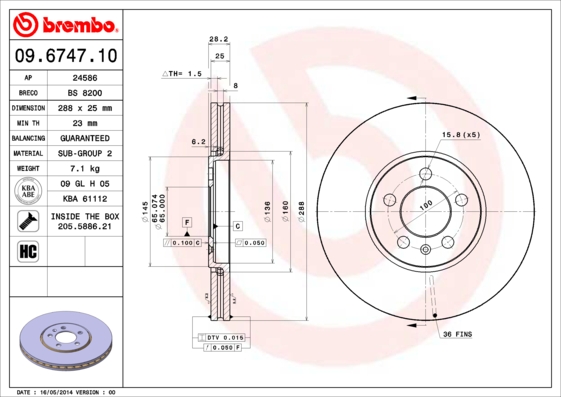 Disc frana BREMBO 09.6747.10