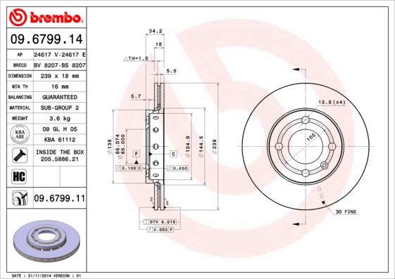 Disc frana BREMBO 09.6799.11