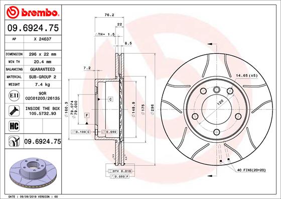 Disc frana BREMBO 09.6924.75