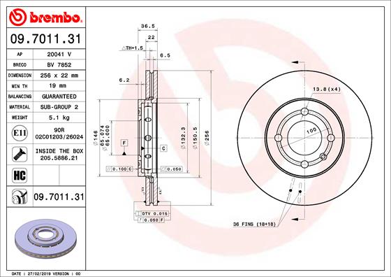Disc frana BREMBO 09.7011.31