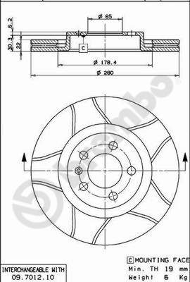 Disc frana BREMBO 09.7012.75