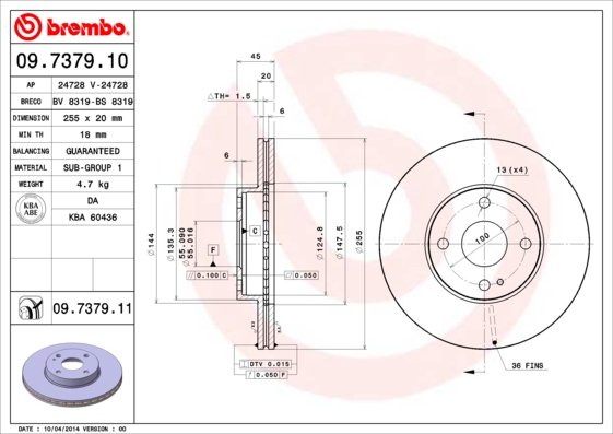 Disc frana BREMBO 09.7379.11