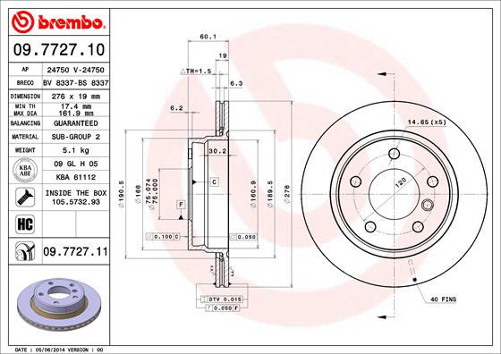 Disc frana BREMBO 09.7727.11