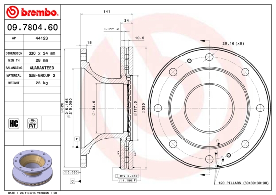 Disc frana BREMBO 09.7804.60