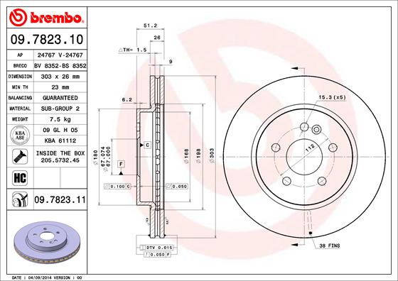 Disc frana BREMBO 09.7823.11