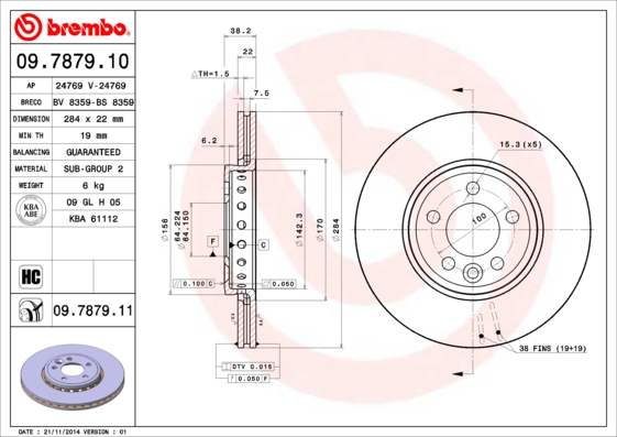 Disc frana BREMBO 09.7879.11