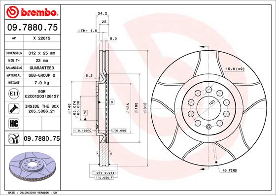 Disc frana BREMBO 09.7880.75