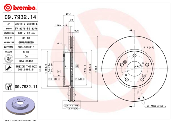 Disc frana BREMBO 09.7932.11