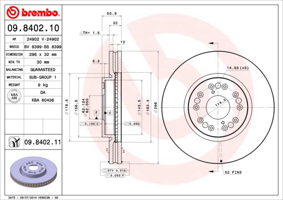 Disc frana BREMBO 09.8402.11
