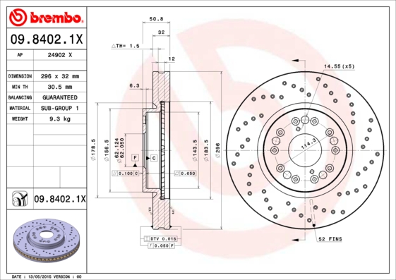 Disc frana BREMBO 09.8402.1X