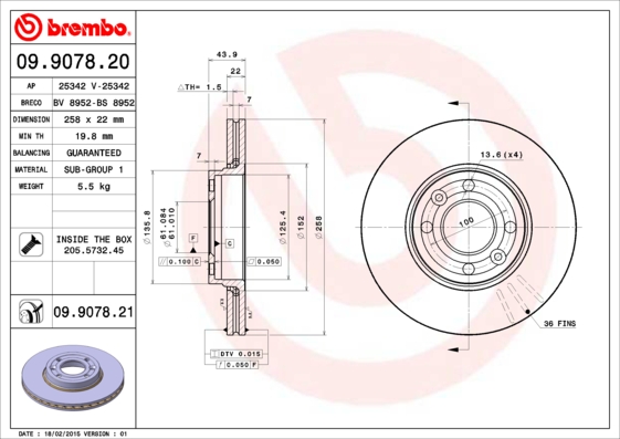 Disc frana BREMBO 09.9078.21