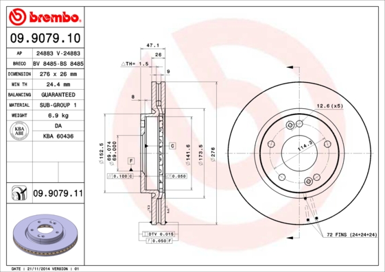 Disc frana BREMBO 09.9079.11